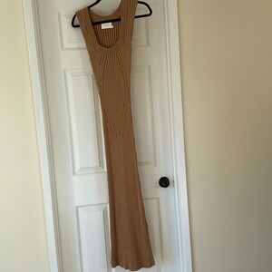 Maxi sweater dress, no sleeves square neckline